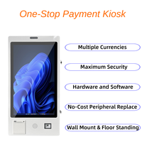 21.5'' Wall Mount Touch Screen Cash Register Ordering Kiosk Self Service QR Scanner Ticket Printer Payment Kiosk for Restaurant
