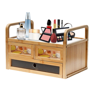 Organisateur de maquillage en bambou de haute qualité et collection de stockage de bijoux cosmétiques cosmétiques de beauté boîtes de rangement et bacs de qualité - Product Image 2