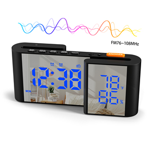 Đồng hồ báo thức kỹ thuật số LED máy tính để bàn điện tử đồng hồ thời gian Nhiệt kế độ ẩm báo lại lịch bảng đài phát thanh đồng hồ báo thức - Product Image 2