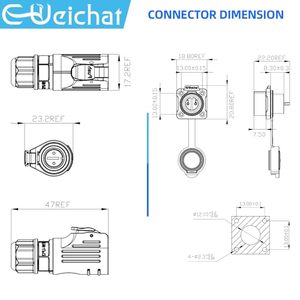 EW-LP12 công nghiệp phát hành nhanh chóng kết nối không thấm nước M12 2-8 pin mặt bích ổ cắm IP68 hàng không PBT vỏ nhựa 5A Đánh giá đồng - Product Image 3