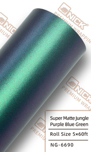 Film vinyle adhésif super mat chromé métallisé pour voiture, sans bulles d'air, prix d'usine NICK, 1,52 x 18 m - Product Image 5