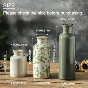 Ensemble de vases en céramique vintage style pastoral, glaçure craquelée, porcelaine bleue et blanche, pour arrangement floral, décoration intérieure, vente en gros - Product Image 2