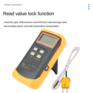 Zweikanaliges <span class=keywords><strong>K</strong></span>-Typ-Klemmthermoelement-Thermometer mit LCD-Anzeige, IP55, für HVAC, industrielle Kontaktmessung, Max/Min/Mittlere Werte/Halten-Funktion, ABS - Product Image 5