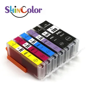 ShinColor Pgi-280 Pgi280 Cli-281 Cli281 Cartridge tinta Inkjet Volume besar kompatibel untuk Printer Canon Pixma Ts8120 Ts9120