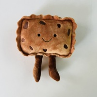 Jouet en peluche pour chien personnalisable en forme de pain, d'œuf, de lait, de biscuit, de cupcake, de pudding, de café avec sifflet