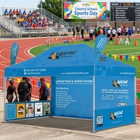 Carpa Publicitaria Personalizada para Negocios en Interiores y Exteriores, Carpa Oxford para Alimentos de 3x4.5m/10x15 pies, Resistente al Viento, Impresión Personalizada con su Logotipo