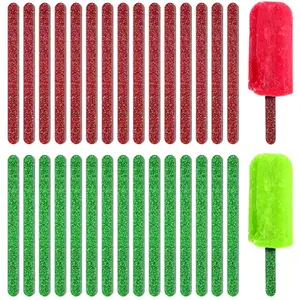 Creative DIY Handmade Model Acrylic Jelly Color Glitter Popsicle Stick Silicone Popsicle Molds Acrylic Ice Cream Sticks