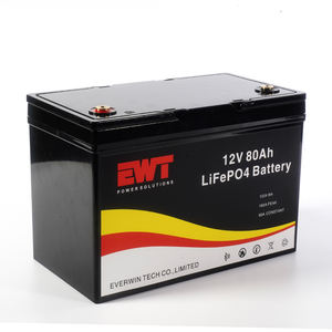 بطارية ليثيوم فوسفات الحديد EWT 12 فولت 80 أمبير ساعة LiFePO4 حجم صغير قابلة لإعادة الشحن مع نظام إدارة البطارية المدمج وحماية من درجات الحرارة المنخفضة ضمان 3 سنوات - Product Image 3