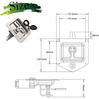 Camper RV remorque porte boîte à outils poignée en T 2 camion boîte à outils loquet de remplacement serrure en acier inoxydable