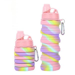 Botella de Agua Plegable de Silicona Ecológica con Logotipo Personalizado, Botella de Agua Deportiva Reutilizable y Plegable para Viajes - Product Image 1