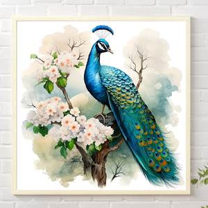 1 pièce 30*30cm <span class=keywords><strong>Peinture</strong></span> diamant animale à motifs personnalisés Paon, Cardinal, Colibri, Tête <span class=keywords><strong>de</strong></span> <span class=keywords><strong>taureau</strong></span>, entièrement piquée, Artisanat artistique, Décoration murale - Product Image 6
