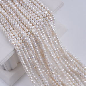 Collier de perles baroques Keshi blanches naturelles de 3-4 mm, petite chaîne de clavicule irrégulière, matériau semi-fini pour bricolage, perles en vrac - Product Image 2