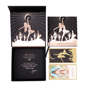 <span class=keywords><strong>Wangjing</strong></span> cristal 52 mamma baralho diário, folha de ouro personalizada mantras ambientes cura affeição cartões