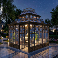Serre de jardin en fer forgé sur mesure avec toit en polycarbonate et verre Low-E isolant pour projets extérieurs – Vente en gros