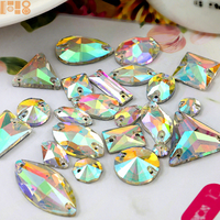 Vente en gros Surface satellite ronde en résine Couture Rhinestone AB Flatback Coudre des pierres Strass pour vêtements Accessoires Chaussures