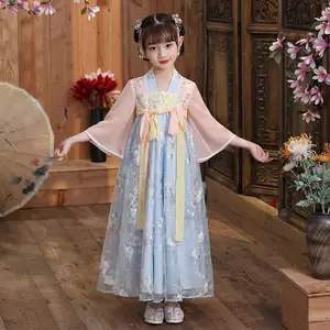 Costume chinois Hanfu de style ancien pour fille, robe Tang, super féerique et élégante, pour enfants