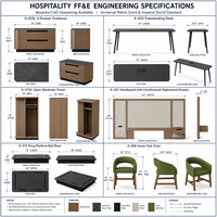 Ensembles de meubles de chambre d'hôtel commerciaux modernes en bois sur mesure avec tête de lit King Size pour le projet d'hôtel Fairfield Inn