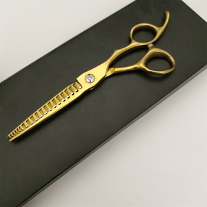 Ciseaux à effiler L9U de 6,0 pouces, ciseaux à cheveux dorés pour salon de beauté, lame standard pour droitiers - Product Image 1