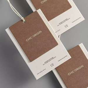 Luxe Aangepaste Roze Zwarte Hang Tag Kledingstuk Papier Schommel Logo Tag Voor Kleding Tassen Schoenen Gratis Monster - Product Image 5