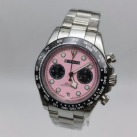 Montre en quartz personnalisée avec mouvement VK64, boîtier et bracelet en acier inoxydable, montre de luxe haut de gamme