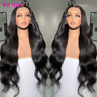 Wig Rambut Manusia Asli Vietnam 100% Body Wave, Grosir dari Supplier Terpercaya Alibaba, Lace Front Tanpa Lem, Kepadatan 300%