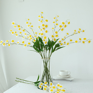 Bouquet de narcisses artificiels Ice Storm, blanc et jaune, fleurs en plastique et soie, décoration de mariage et de maison, lot unique - Product Image 2