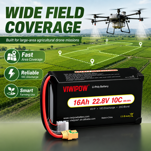 Batterie de drone agricole VIWIPOW 16000mAh 22.8V 10C pour protection des plantes, pack de batteries OEM ODM en gros - Product Image 1