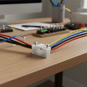 Cable <b>Clamp</b> 31x10x20mm White Plastic With Screws For Wire Management - Product Image 3