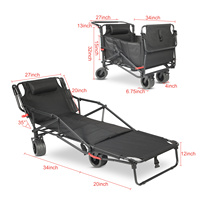 Chariot pliable robuste TIANHAIDA 2-en-1, capacité de 650 lb, roues tout-terrain avec freins, poches latérales