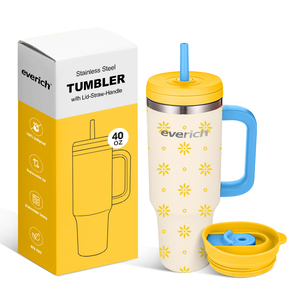 Vaso Térmico de Viaje de Doble Pared de Acero Inoxidable 304 de 40oz con Asa y Tapa con Popote, Mantiene Frío y Caliente, para Oficina y Exteriores - Product Image 6