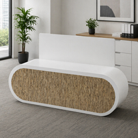 Bureau de direction moderne en surface solide blanche, durable et écologique, avec armoire à dossiers, style de designer renommé, mobilier de bureau