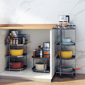 Estante organizador de encimera de Metal multiusos, soporte de almacenamiento de esquina para cocina, baño, tocador, armario de especias/cosméticos - Product Image 6
