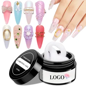 private label 3d diy soak off build gel nail painting soft carving gel for nail decoration