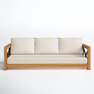 Designs patio teak wood sofa chair 3 seat hotel resort outdoor teak furniture