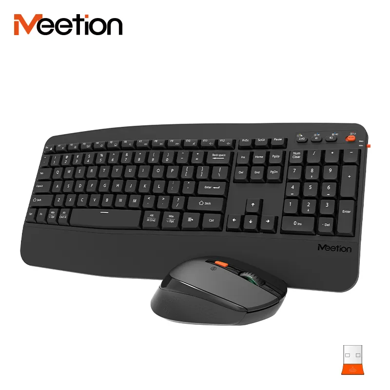 MEETION DirectorA teclado e mouse sem fio bluetooth combinado tamanho completo sem fio 3 níveis DPI teclado e mouse sem fio sofisticados