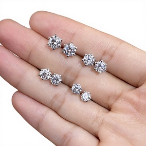 UM Jewelry Hot Classic Design 18K White Gold <b>Stud</b> <b>Earrings</b> 0.3ct Cut Lab Grown Diamond Wedding Birthday Gift - Product Image 5