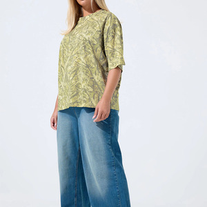 เสื้อยืดผู้หญิงผ้าฝ้ายคุณภาพสูง ดีไซน์ทันสมัย ผลิตในปากีสถาน ไซส์พลัส เสื้อผ้าฤดูร้อน สไตล์ลำลอง เสื้อยืดโอเวอร์ไซส์ - Product Image 5