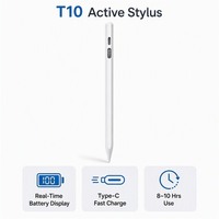Lápiz Óptico Activo Sin Bluetooth para iPad, Android, Windows, Recargable Tipo-C, Indicador LED de Batería, Fijación Magnética, Directo de Fábrica
