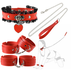 14 Uds Bdsm Pleasure Kit Set Pu cuero campana látigo y esposas juego Sexual de alta calidad máscara de ojos y tapón Anal Collar tapón bucal - Product Image 5