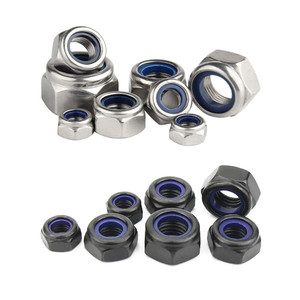 Écrous hexagonaux autobloquants en acier inoxydable 304, acier noir DIN985 Nylon, écrou de blocage <span class=keywords><strong>M2</strong></span> <span class=keywords><strong>M2</strong></span>.5 M3 M4 M5 M6 M8 M10 M12 - Product Image 1