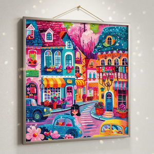 Kit Pittura Diamante Fai da Te con Stampa Paesaggistica Colorata, Mosaico a Punti di Cristallo, Pittura con Pietre per Principianti, Decorazione Murale per la Casa - Product Image 5