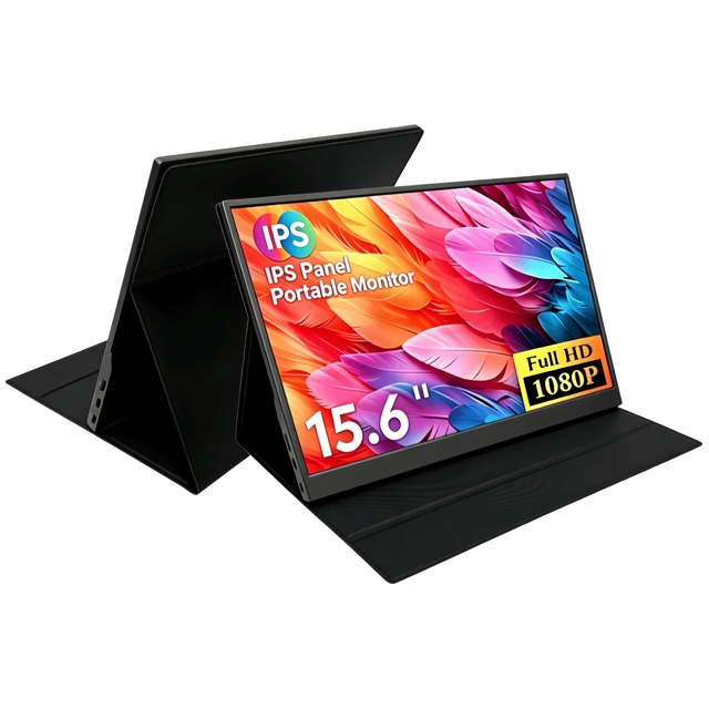 New 15.6 Inch Portable Monitor 1080p Hdr 60hz Type-c Mini Hd-mi Fold Stand for Mobile Pc Laptop Game Office Screen