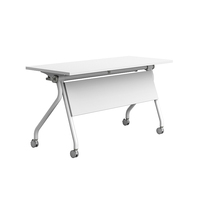 Meubles d'école modulaires blancs modernes, table de bureau durable, design pliable pour réunions, formations, séminaires