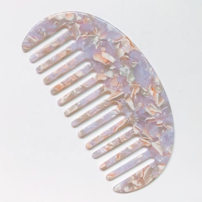 Handmade cellulose acetate hair comb for bride, private logo men's acetate beard without handle
