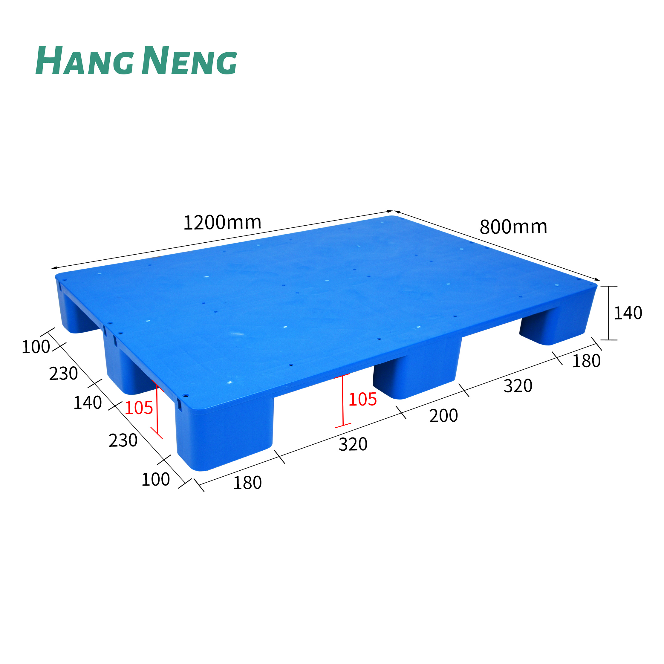1200*800*140 мм сверхмощный HDPE Euro Std многоразовый промышленный поддон влагостойкий и Штабелируемый для складов
