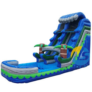 Glissière d'eau gonflable de vague bleue de haute qualité de l'usine 18ft de la Chine avec des piscines pour des enfants - Product Image 5