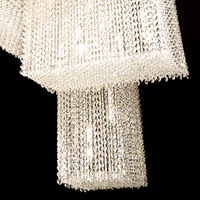 Lustre en cristal moderne en trois dimensions haut de gamme Bar éclairage décoration lustre rectangulaire Villa hôtel Restaurant LED