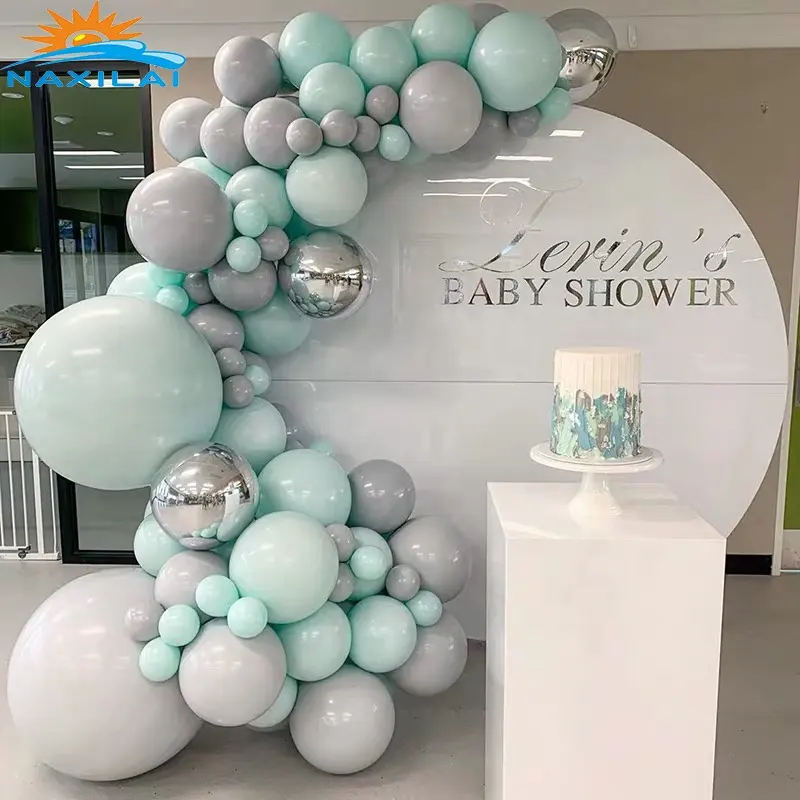 Naxilai Dekorasi Pernikahan Akrilik, Latar Belakang Dinding Lingkaran Putih, Dinding Bulat untuk Baby Shower