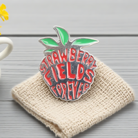 Broche en alliage inspirée de 'STRAWBERRY FIELDS FOREVER' des Beatles, cadeau créatif pour fiançailles