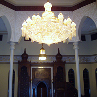 Gros Style Arabe Mosquée En Cristal Or Lustre pour Hôtel Hall Haut Plafond